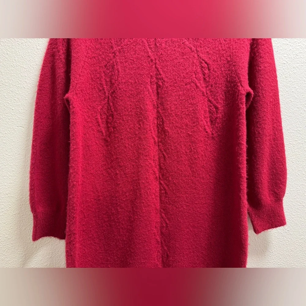 Soft Surroundings Ellen Cowl Neck Knit Sweater Dress Stretch Red Medium - Picture 5 of 10